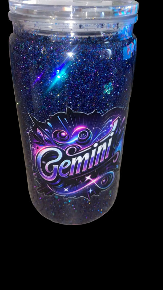 Gemini Glitter Tumbler