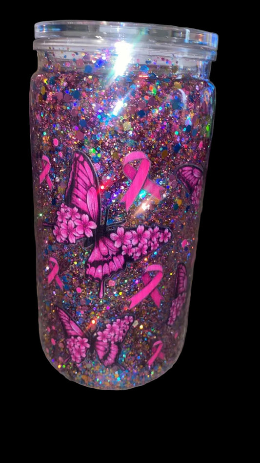 Butterfly Warrior Glitter Tumbler